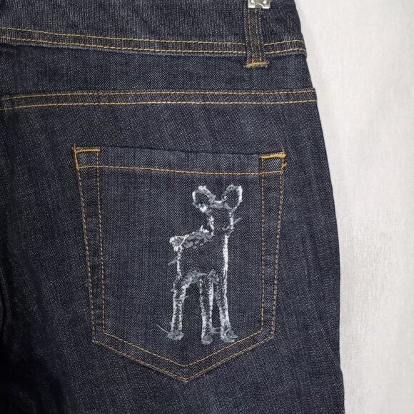 Dear Ab Jeans Women's Size 12 Flare Leg Dark Wash Thick Denim Y2k - Picture 7 of 8